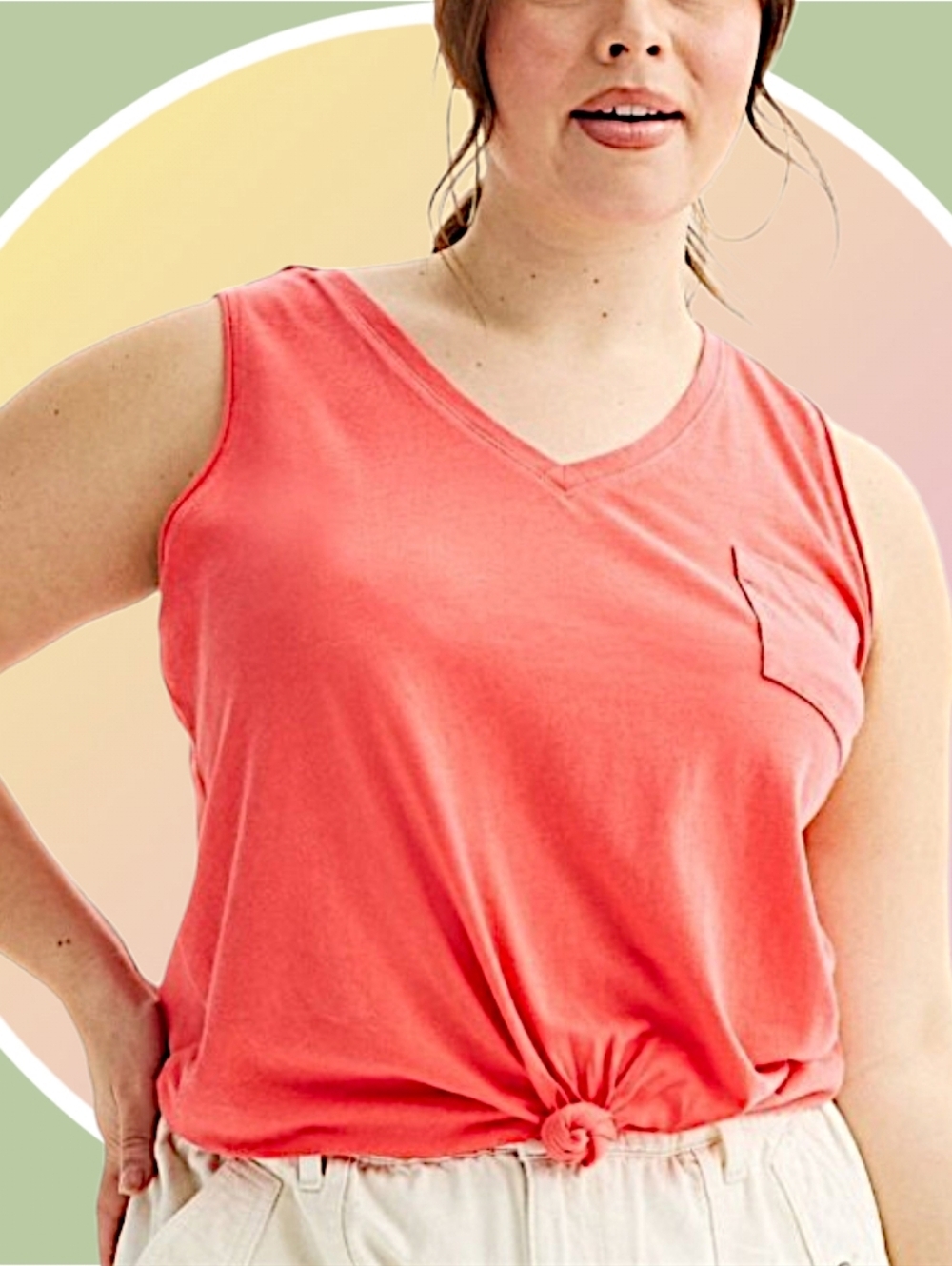 NWT Tank Top w Pocket Tie Or Untie 1XL